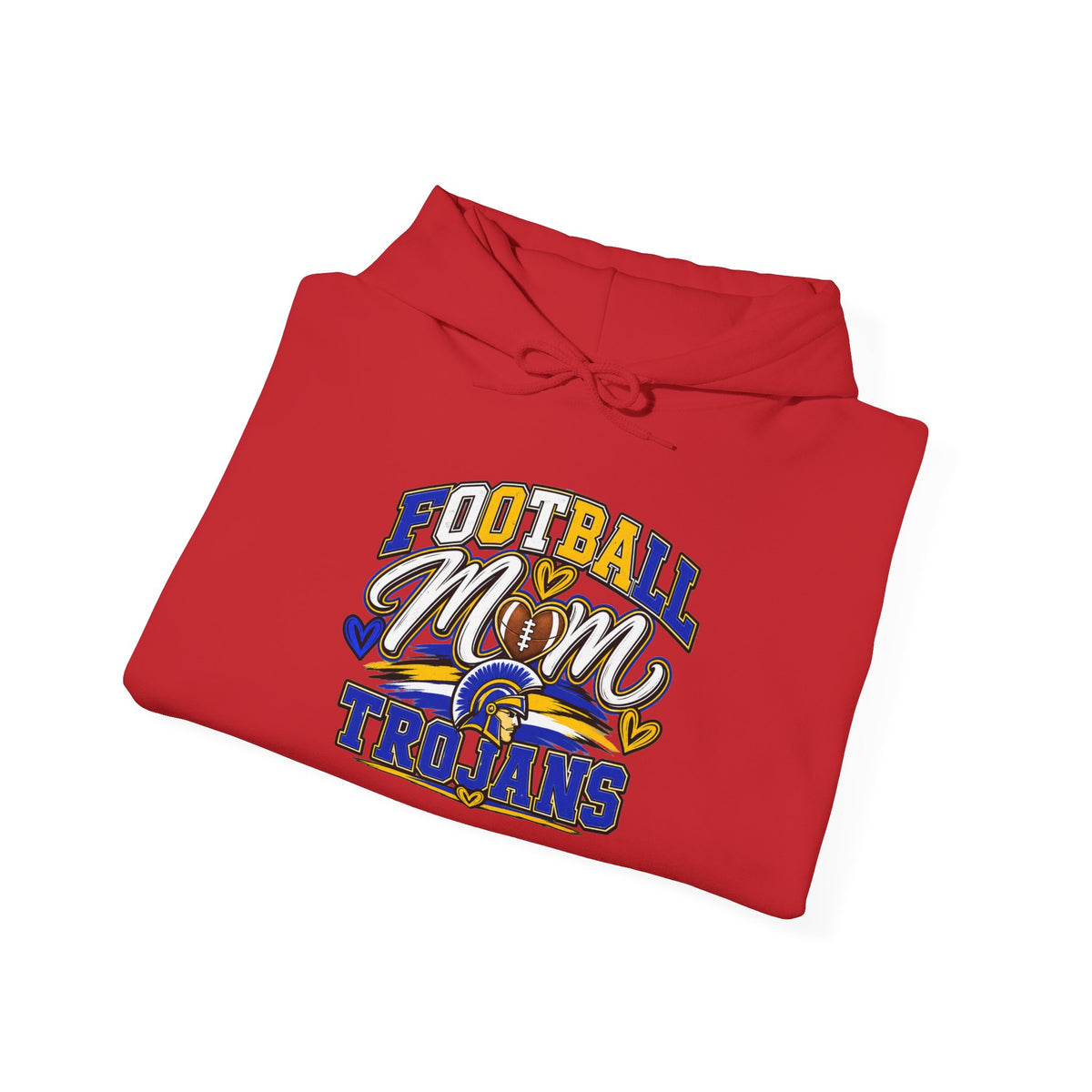 Football Mom Hoodie — Trojans West Central Sleeve Design
