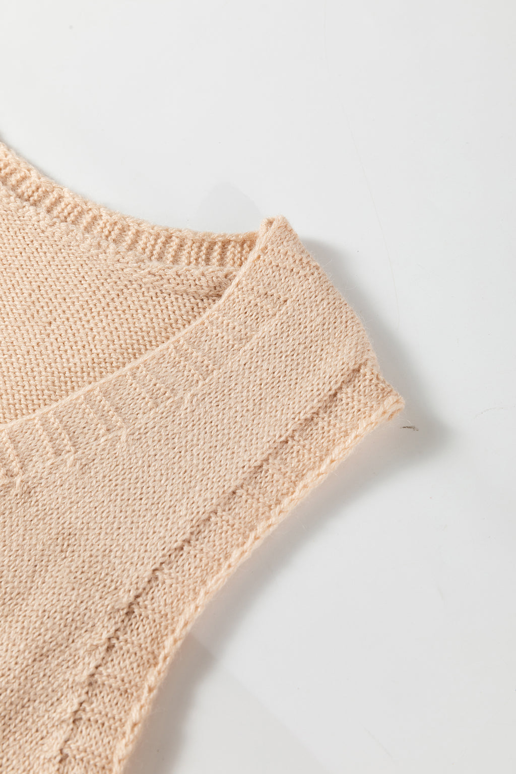 Delicacy Ribbed Deep V Neckline Front Pocketed Loose Tunic Sweater Vest