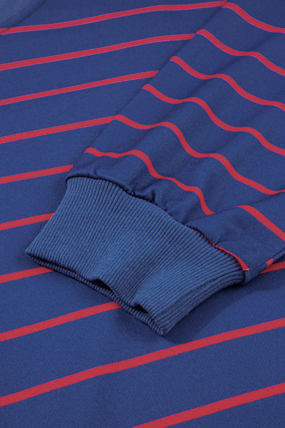 Yellow Striped Overlap Detail Drop Shoulder Pullover Sweatshirt