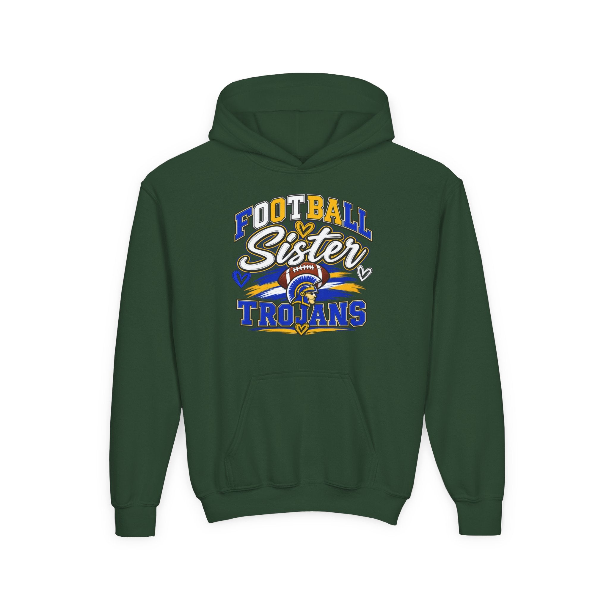 Youth Hoodie - "Football Sister" Trojans Team Spirit Pullover