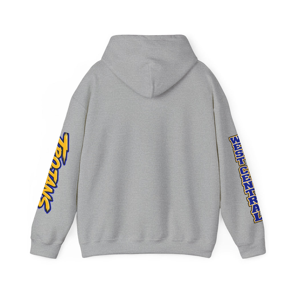 Football Mom Hoodie — Trojans West Central Sleeve Design