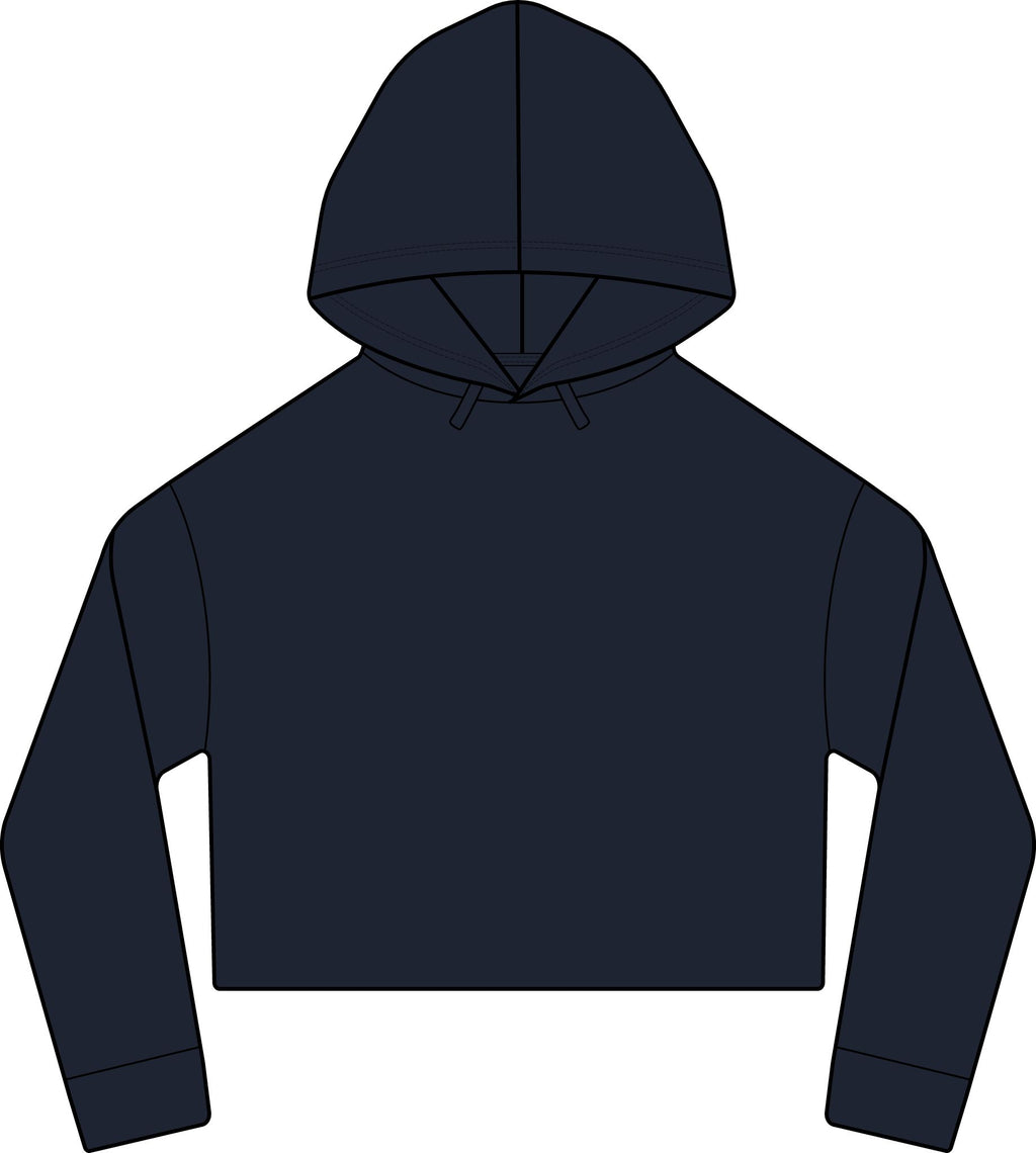 Cropped Women's Laguna Hoodie — Sueded Raw Edge Cozy Sweatshirt