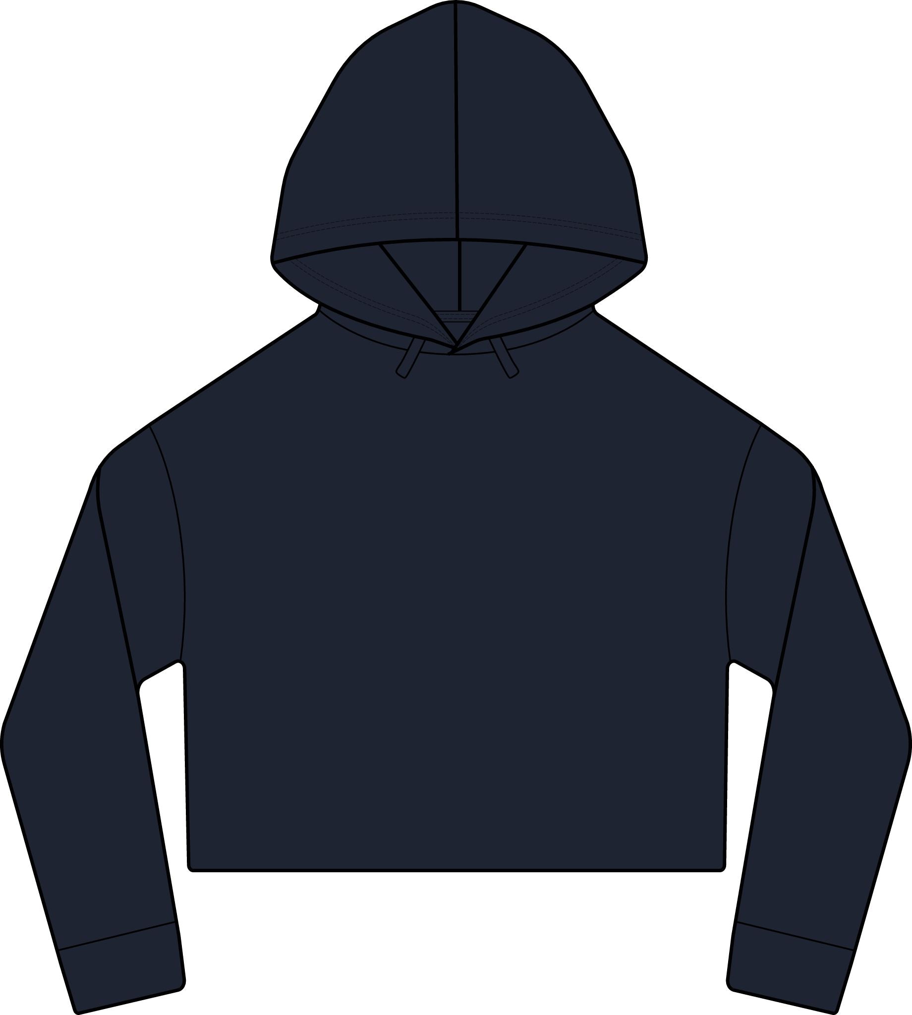 Cropped Women's Laguna Hoodie — Sueded Raw Edge Cozy Sweatshirt