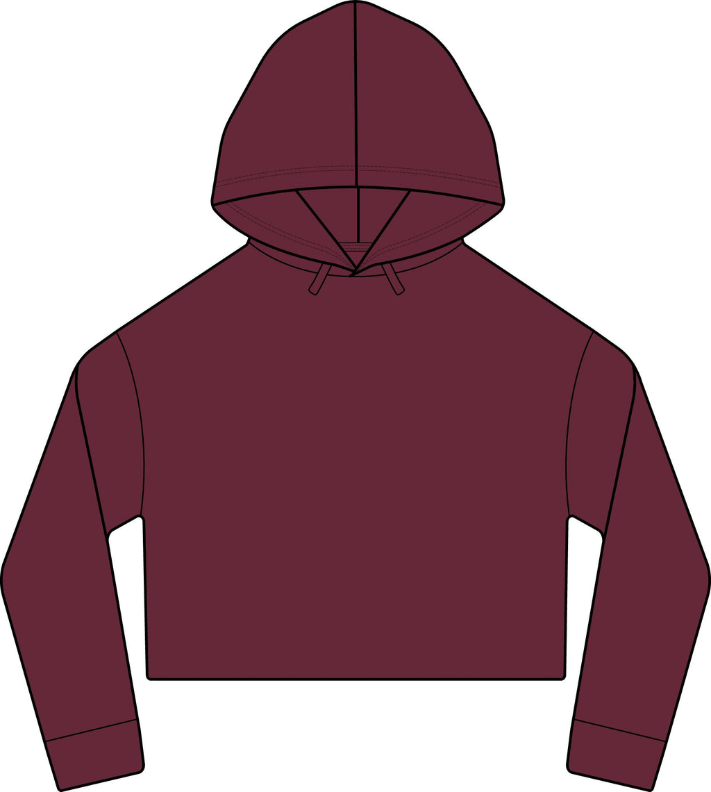 Cropped Women's Laguna Hoodie — Sueded Raw Edge Cozy Sweatshirt