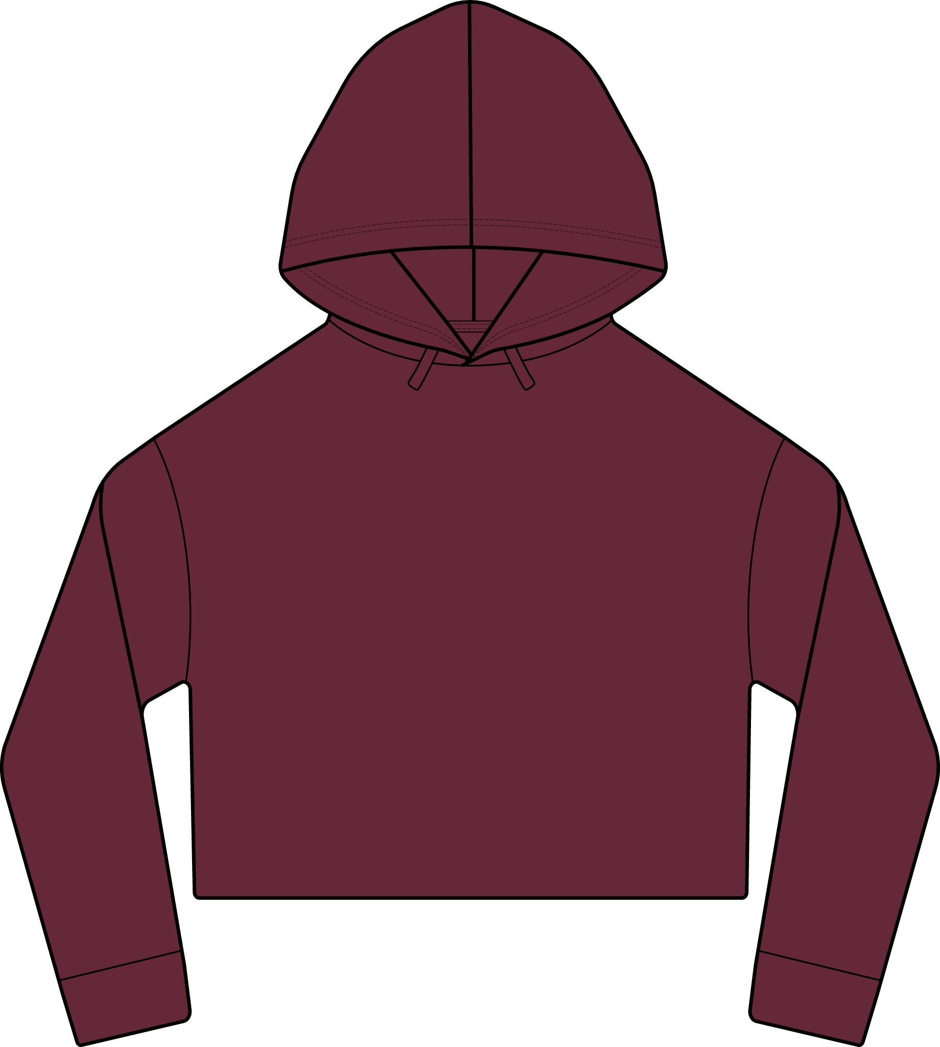 Cropped Women's Laguna Hoodie — Sueded Raw Edge Cozy Sweatshirt