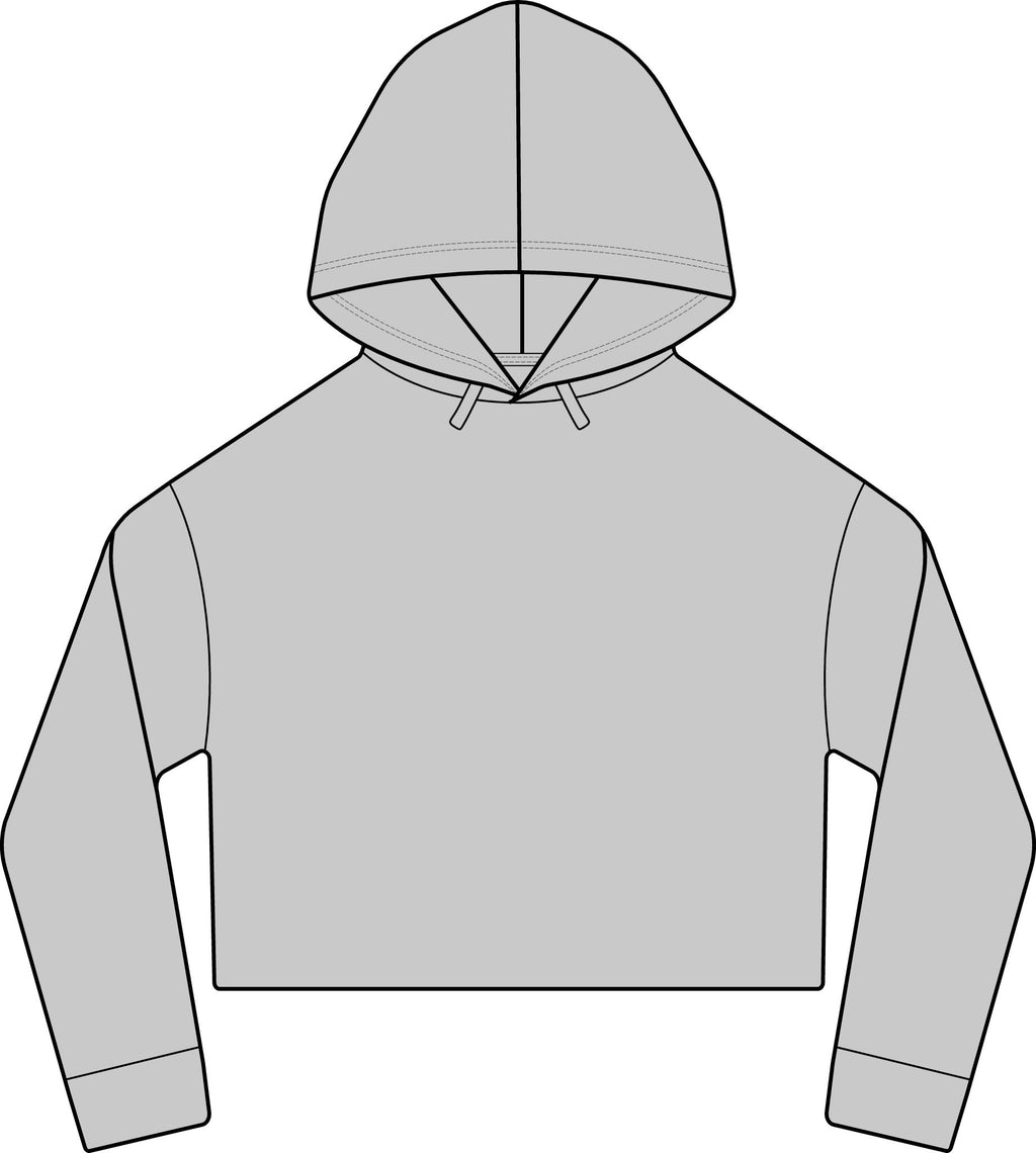 Cropped Women's Laguna Hoodie — Sueded Raw Edge Cozy Sweatshirt