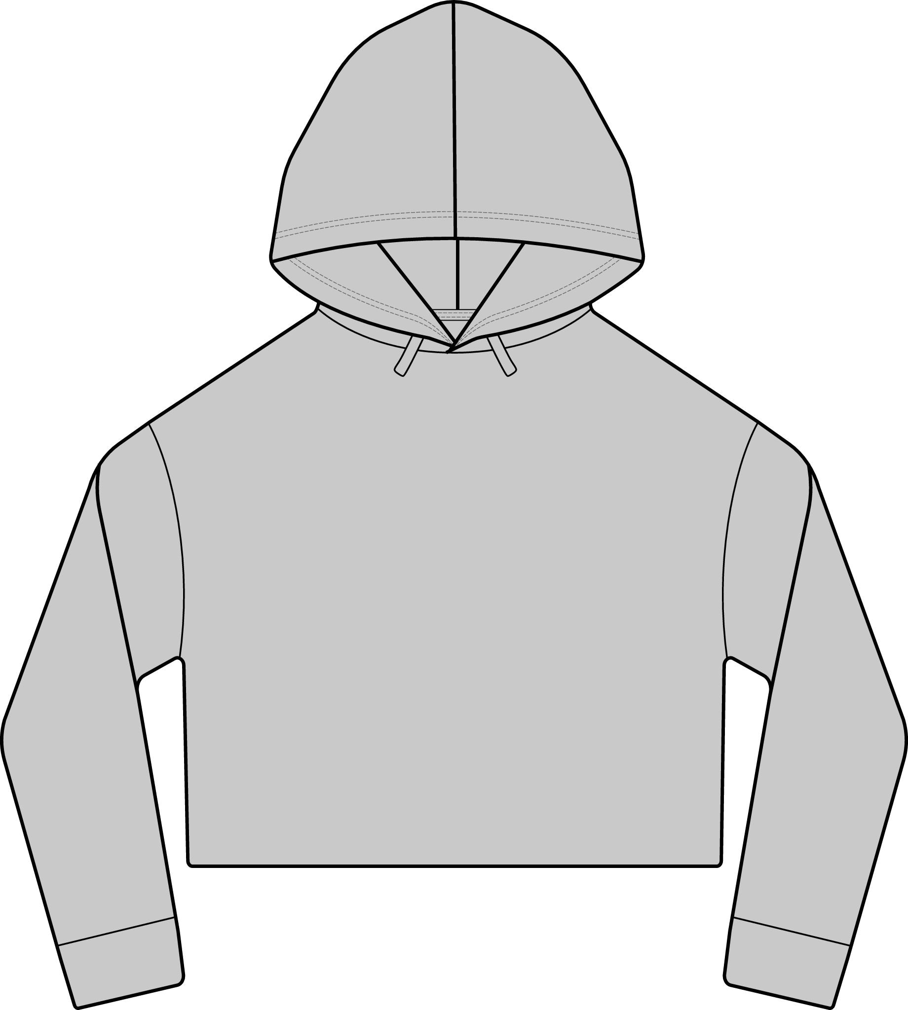 Cropped Women's Laguna Hoodie — Sueded Raw Edge Cozy Sweatshirt