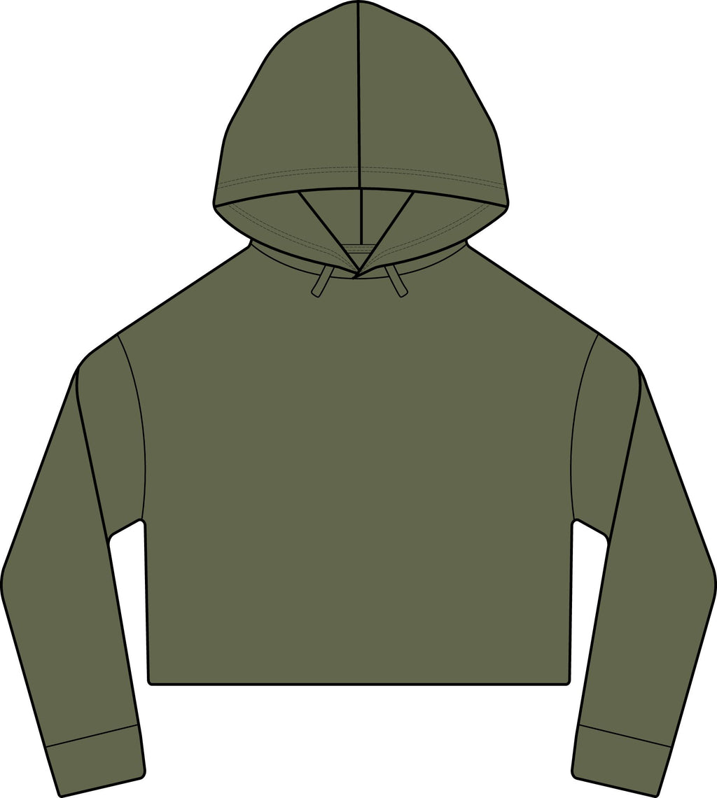 Cropped Women's Laguna Hoodie — Sueded Raw Edge Cozy Sweatshirt