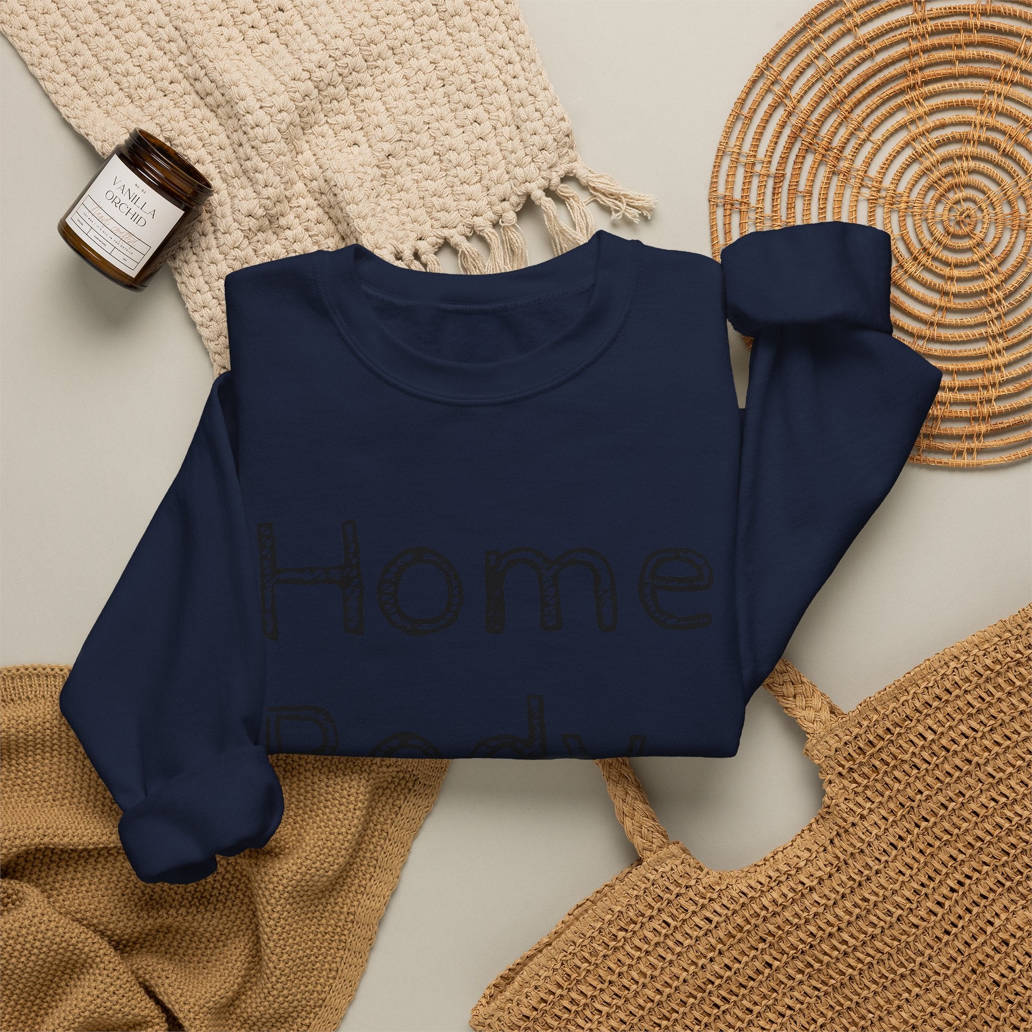Sweatshirt — "Home Body" Cozy Crewneck Pullover