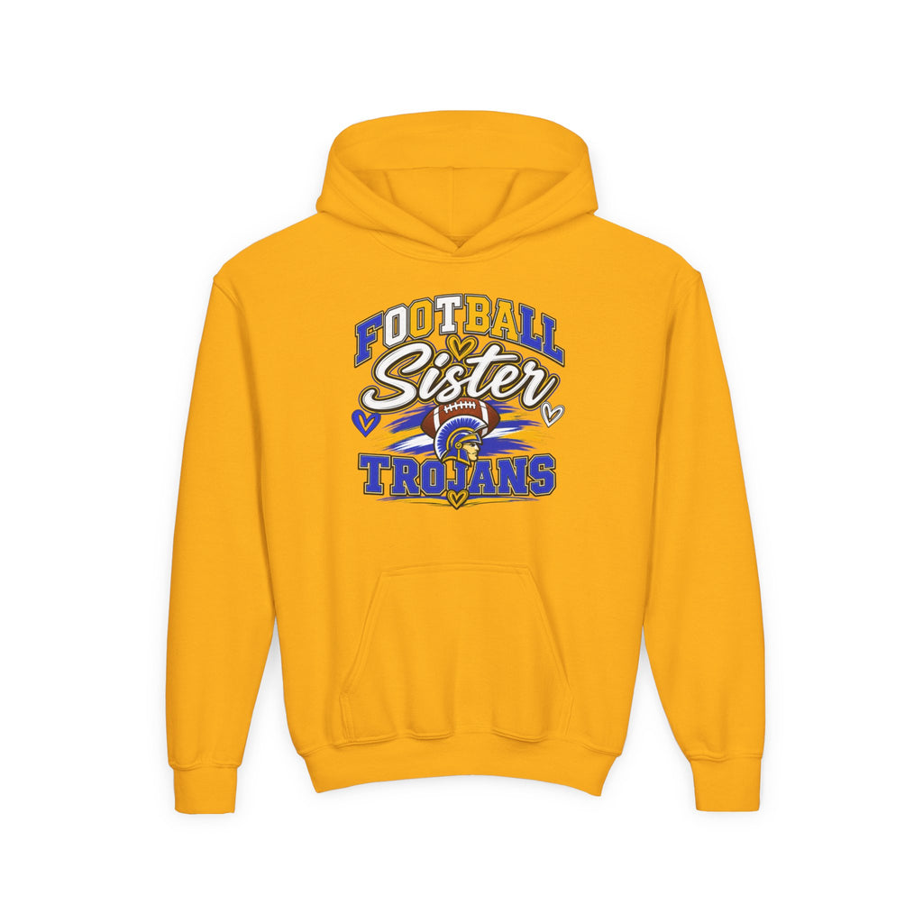 Youth Hoodie - "Football Sister" Trojans Team Spirit Pullover