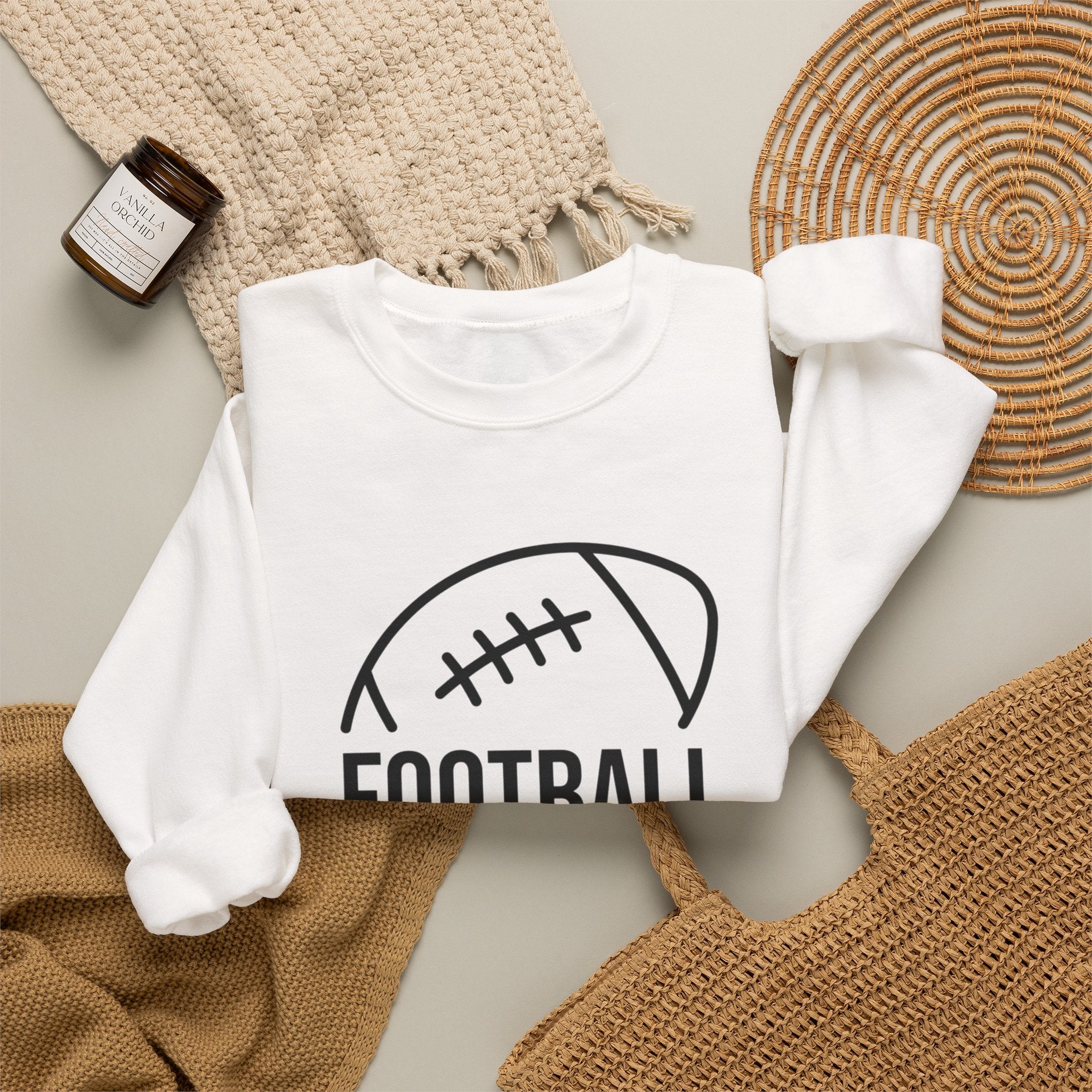 Football Mom Crewneck Sweatshirt – Casual Sideline Pullover for Game Day