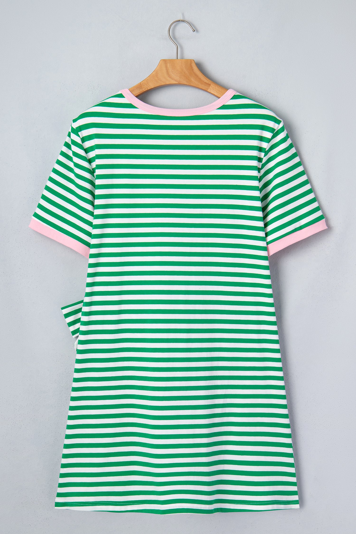 Red Nautical Tie Contrast Trim Round Neck T Shirt Mini Dress