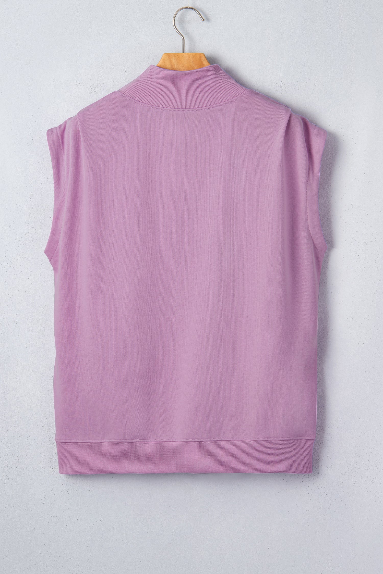 Yellow Solid Color High Neck Cap Sleeve Loose Top