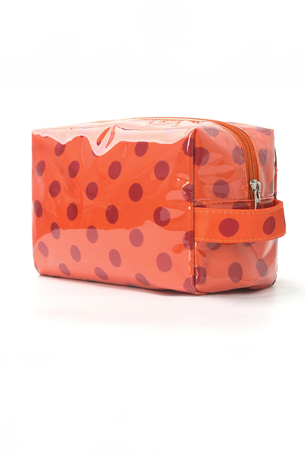 Pink Durable PVC Polka Dot Makeup Bag