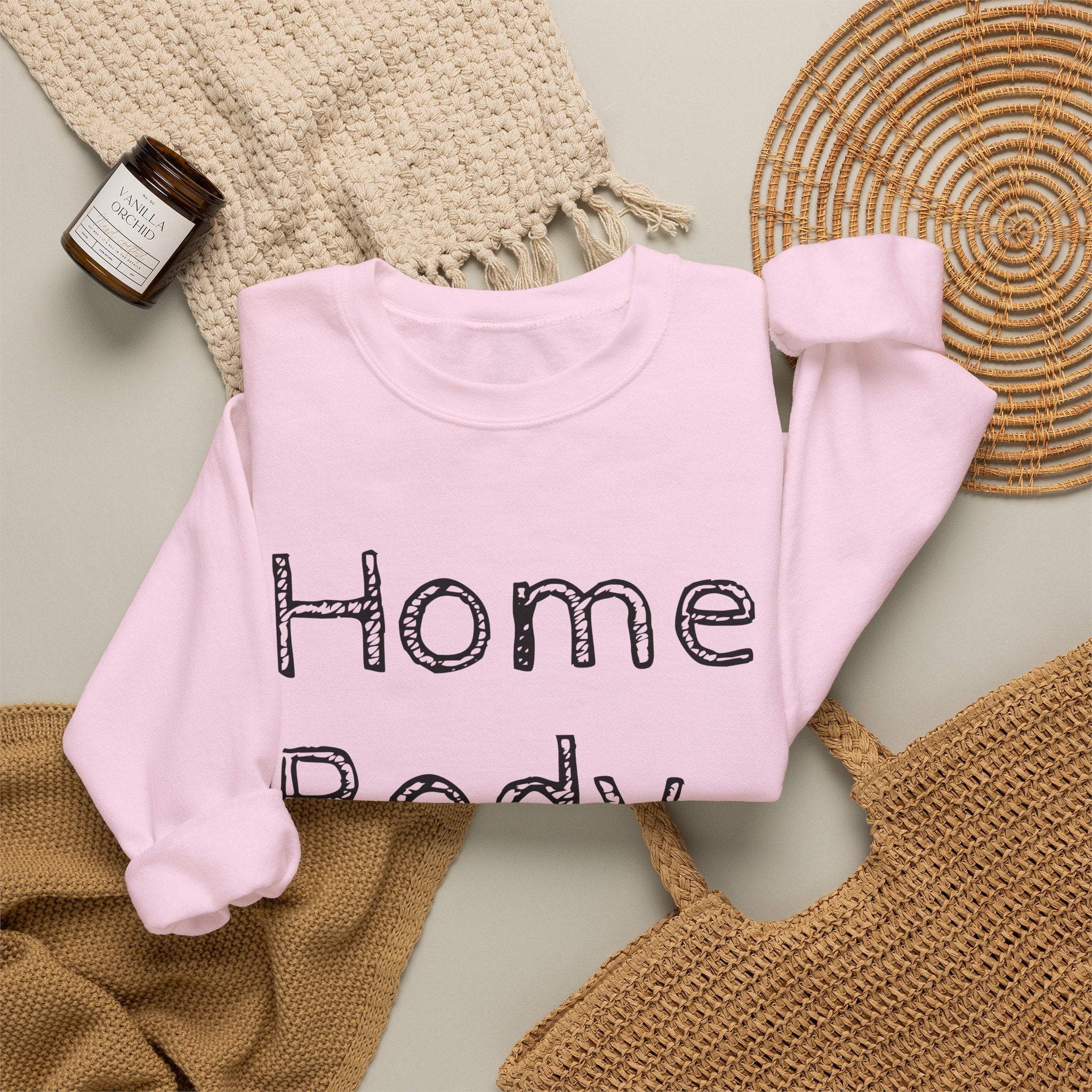 Sweatshirt — "Home Body" Cozy Crewneck Pullover