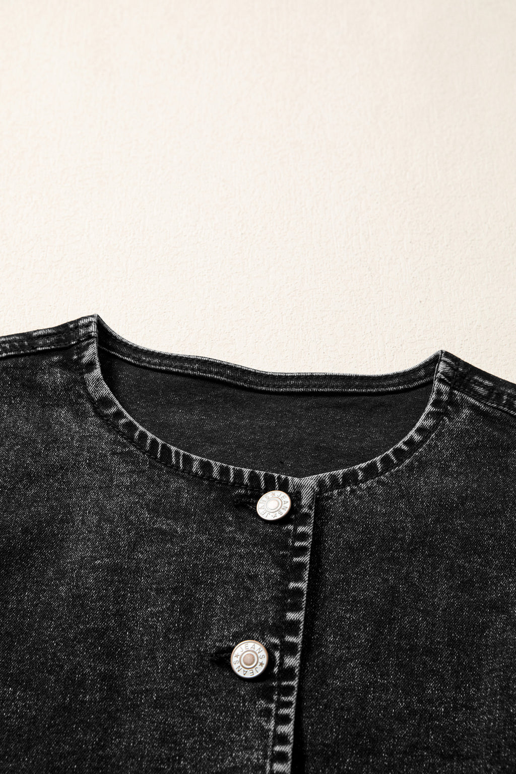Ashleigh Blue Buttoned Front Slit Denim Vest