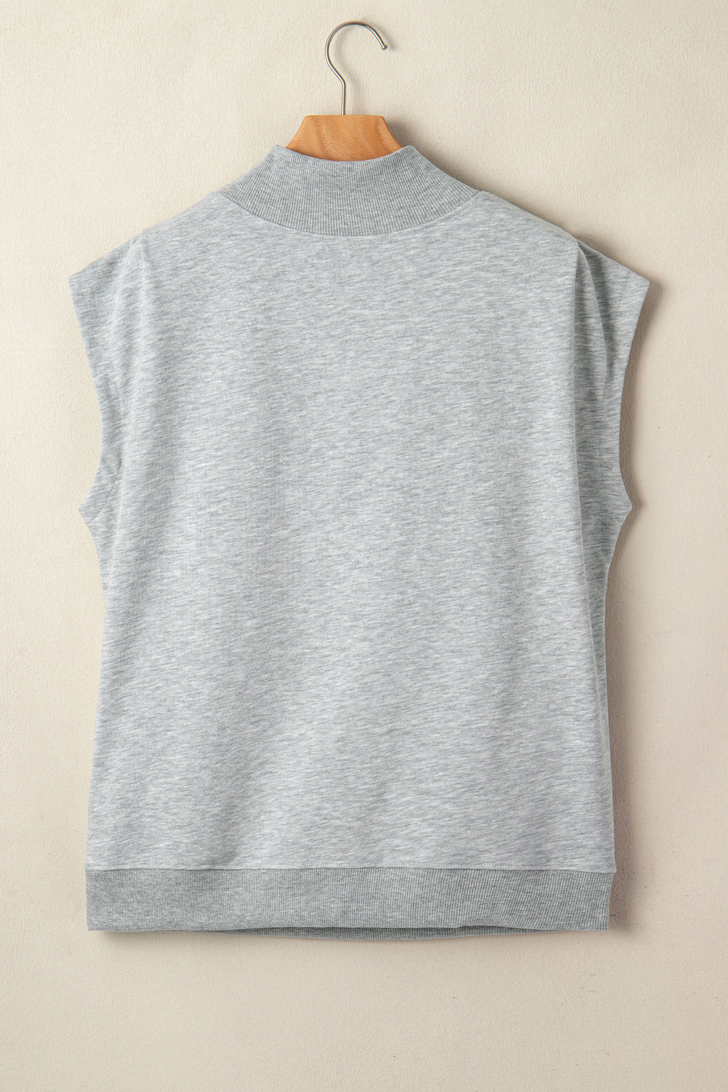 Yellow Solid Color High Neck Cap Sleeve Loose Top