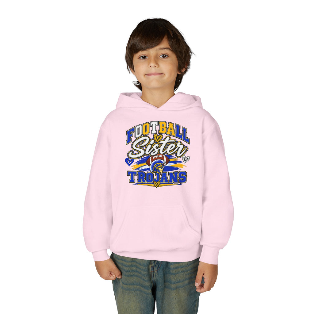 Youth Hoodie - "Football Sister" Trojans Team Spirit Pullover