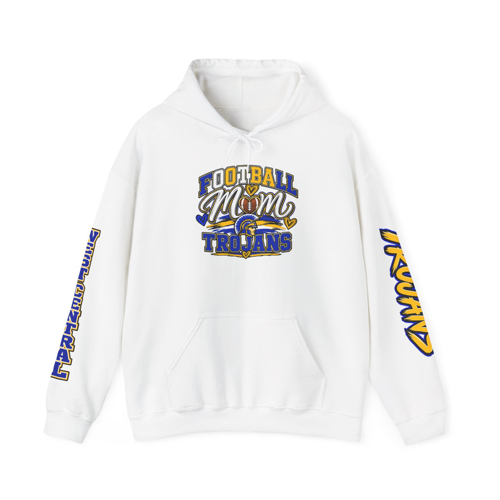 Football Mom Hoodie — Trojans West Central Sleeve Design