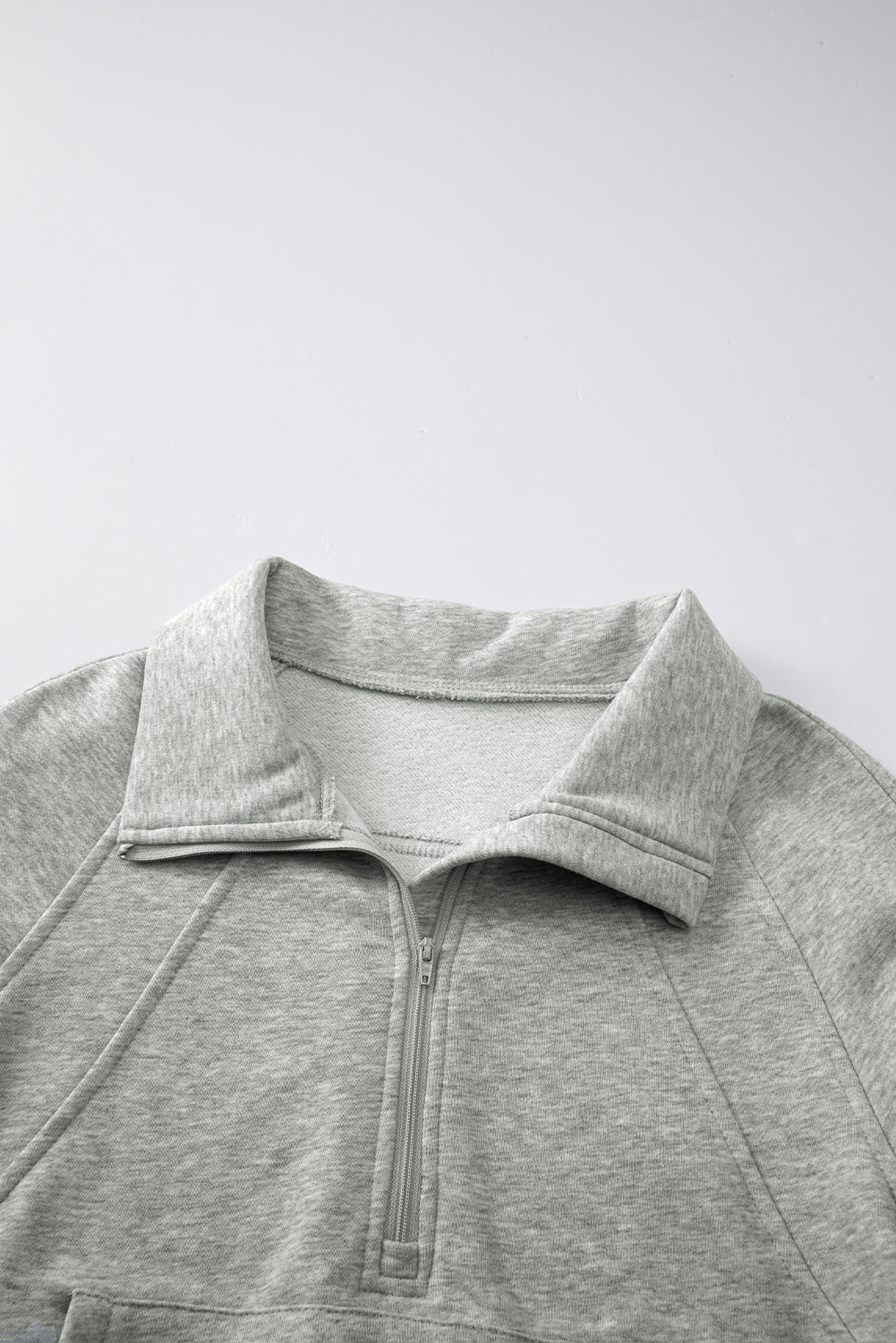 Phalaenopsis Zip Up Stand Collar Ribbed Thumbhole Sleeve Sweatshirt