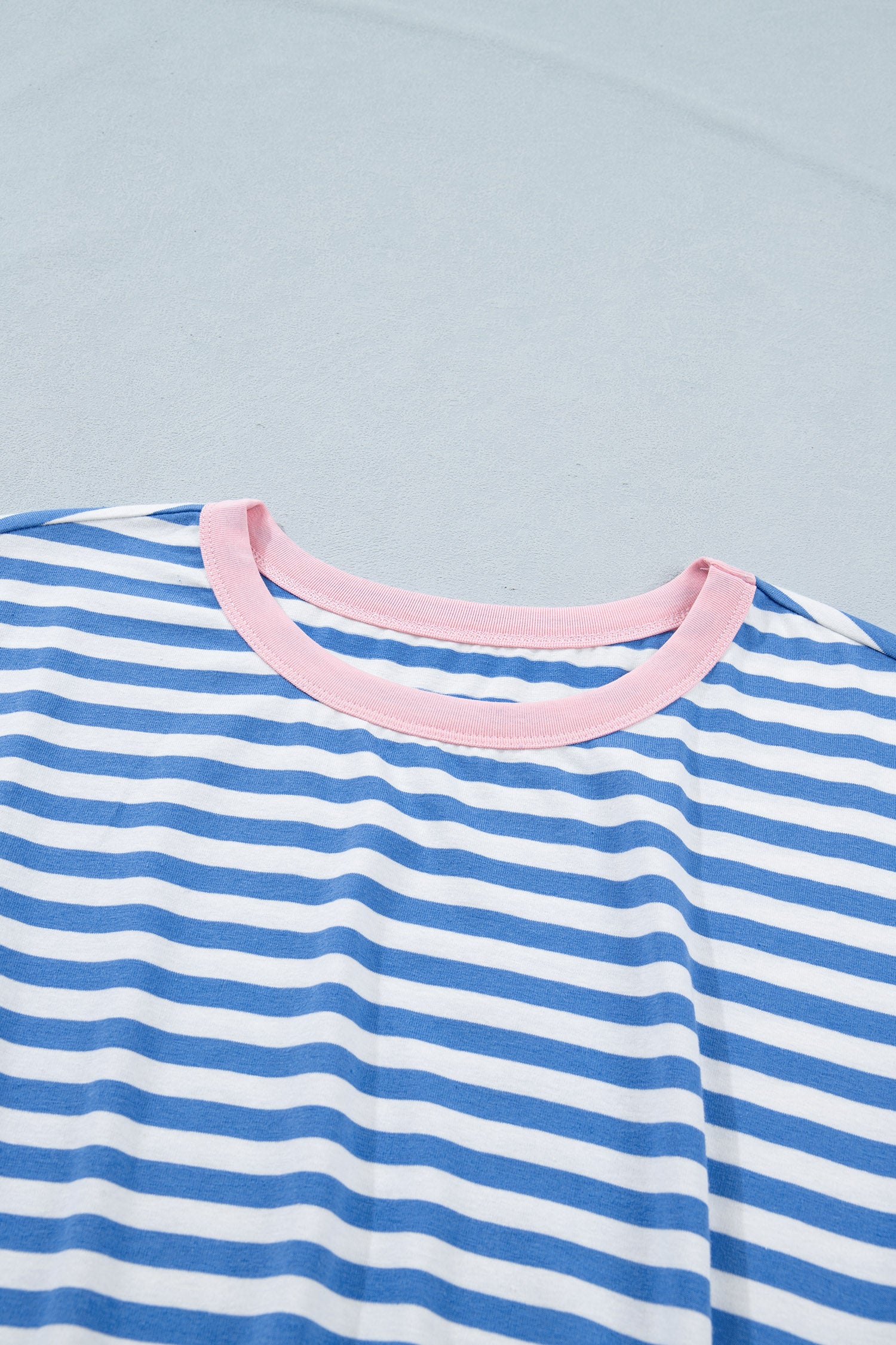 Red Nautical Tie Contrast Trim Round Neck T Shirt Mini Dress
