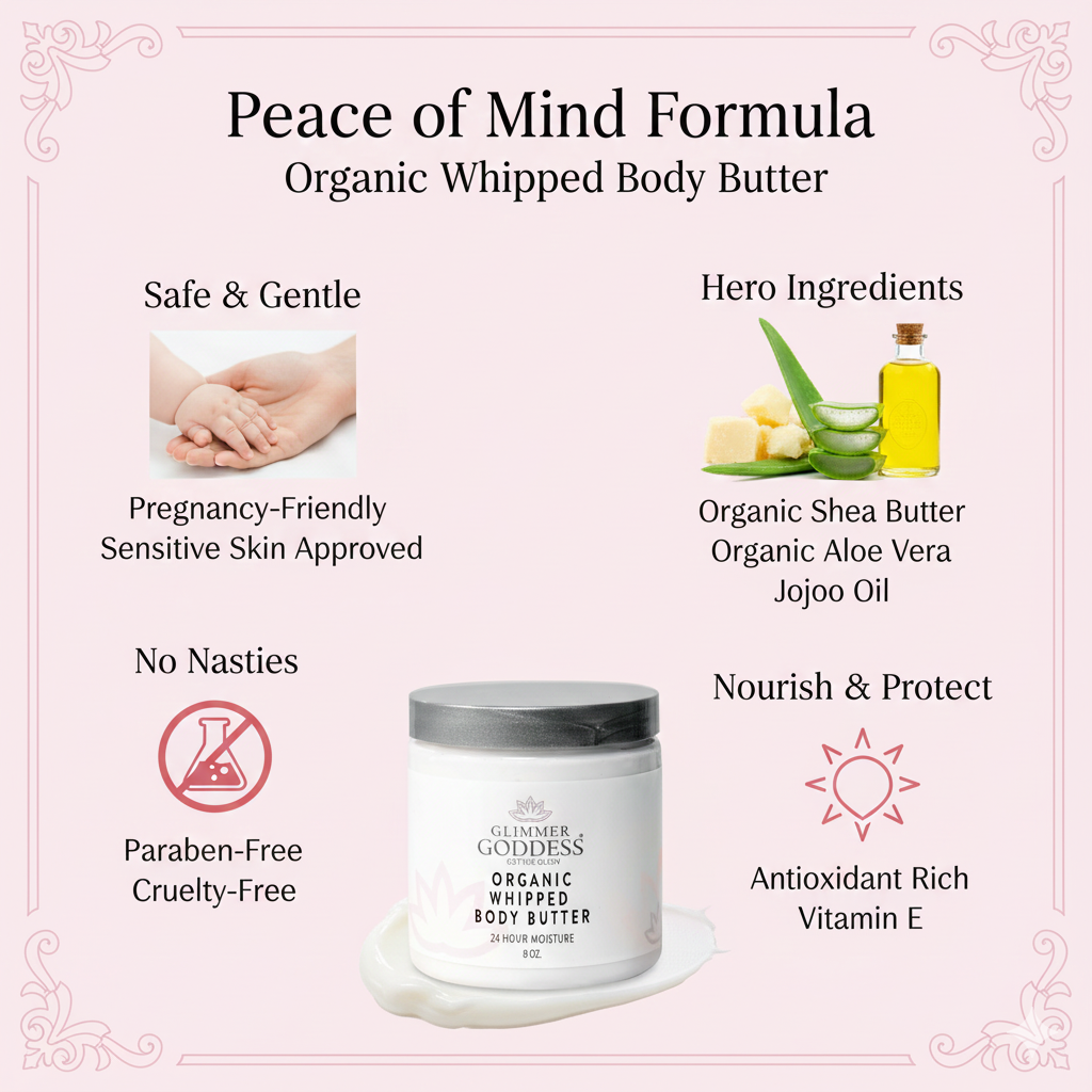 Organic Whipped Body Butter for Extremely Dry Skin 8 oz.