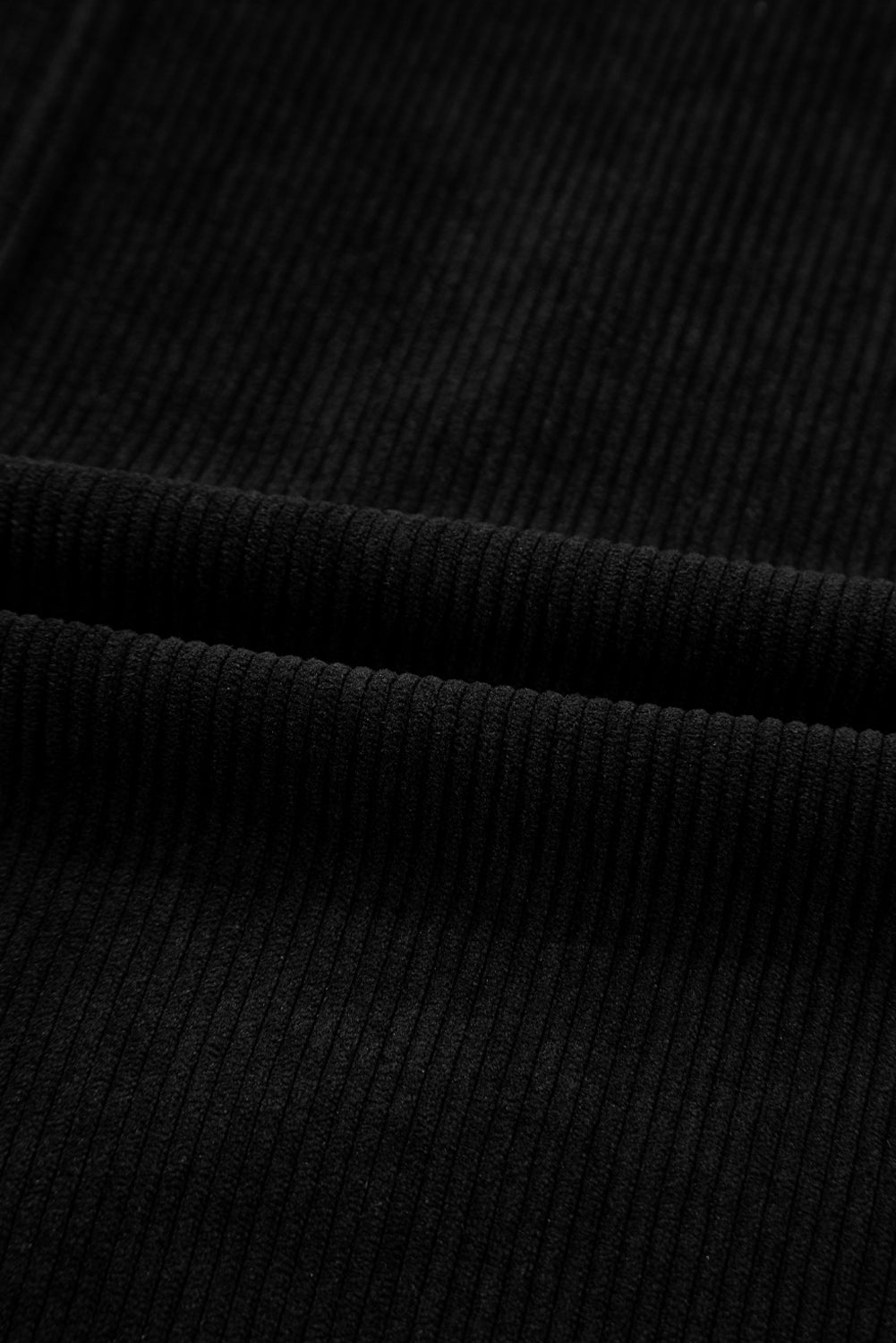 Black Corduroy Exposed Seam Sleeveless Mini Dress