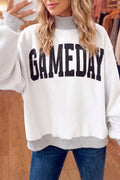 Light Grey High Neck GAMEDAY/ FOOTBALL Double Side Printed Reversible Sweatshirt