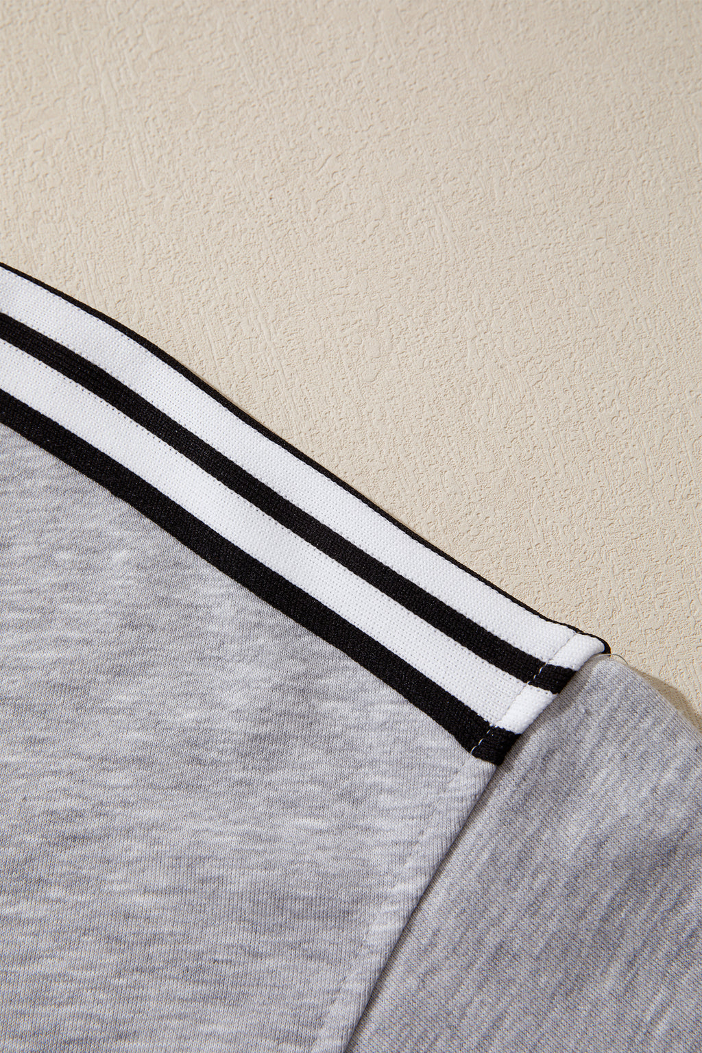 Light Grey Patchwork Detail Raw Edge Oversize Tee