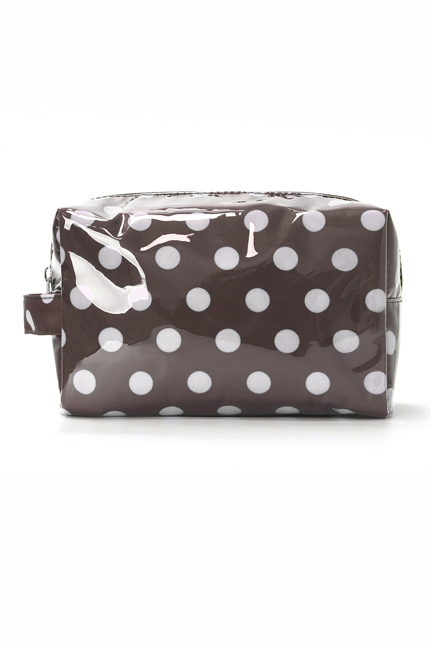 Pink Durable PVC Polka Dot Makeup Bag