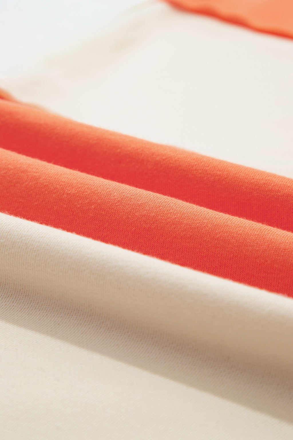 Russet Orange Raw Seam Colorblock Wide Leg Ankle Length Casual Pants