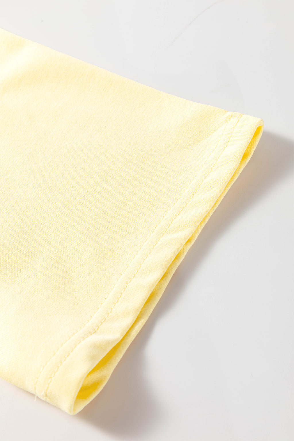 Yellow Cream Eyelet Embroidered Lace Splicing Sleeve Loose T Shirt Dress