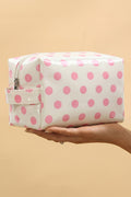 Pink Durable PVC Polka Dot Makeup Bag