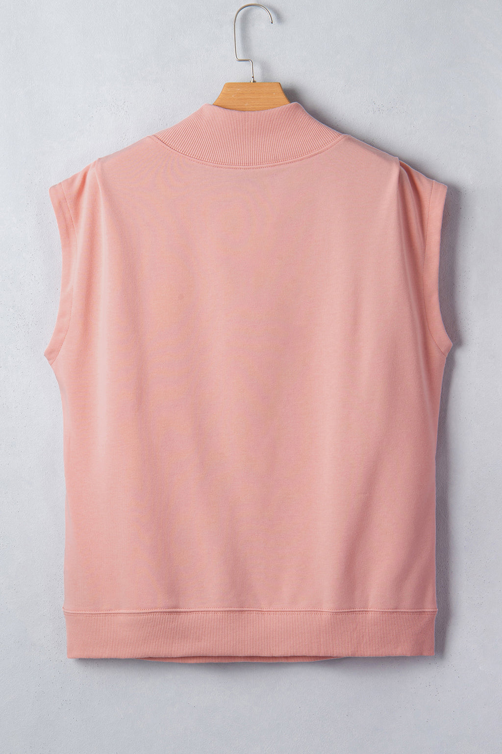 Yellow Solid Color High Neck Cap Sleeve Loose Top
