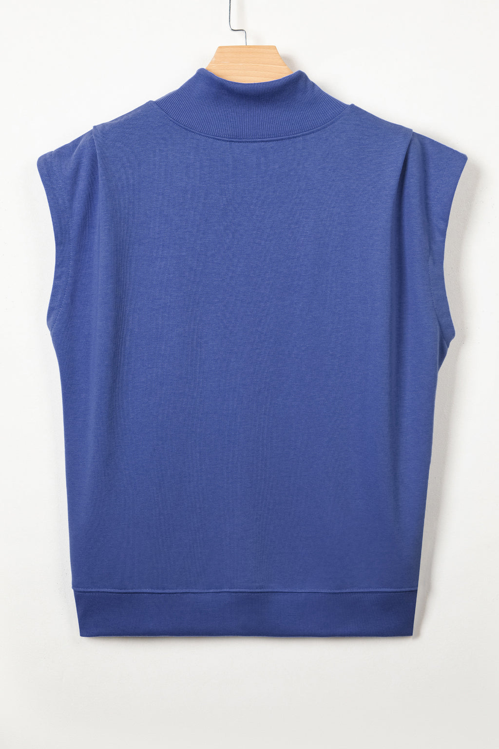 Yellow Solid Color High Neck Cap Sleeve Loose Top
