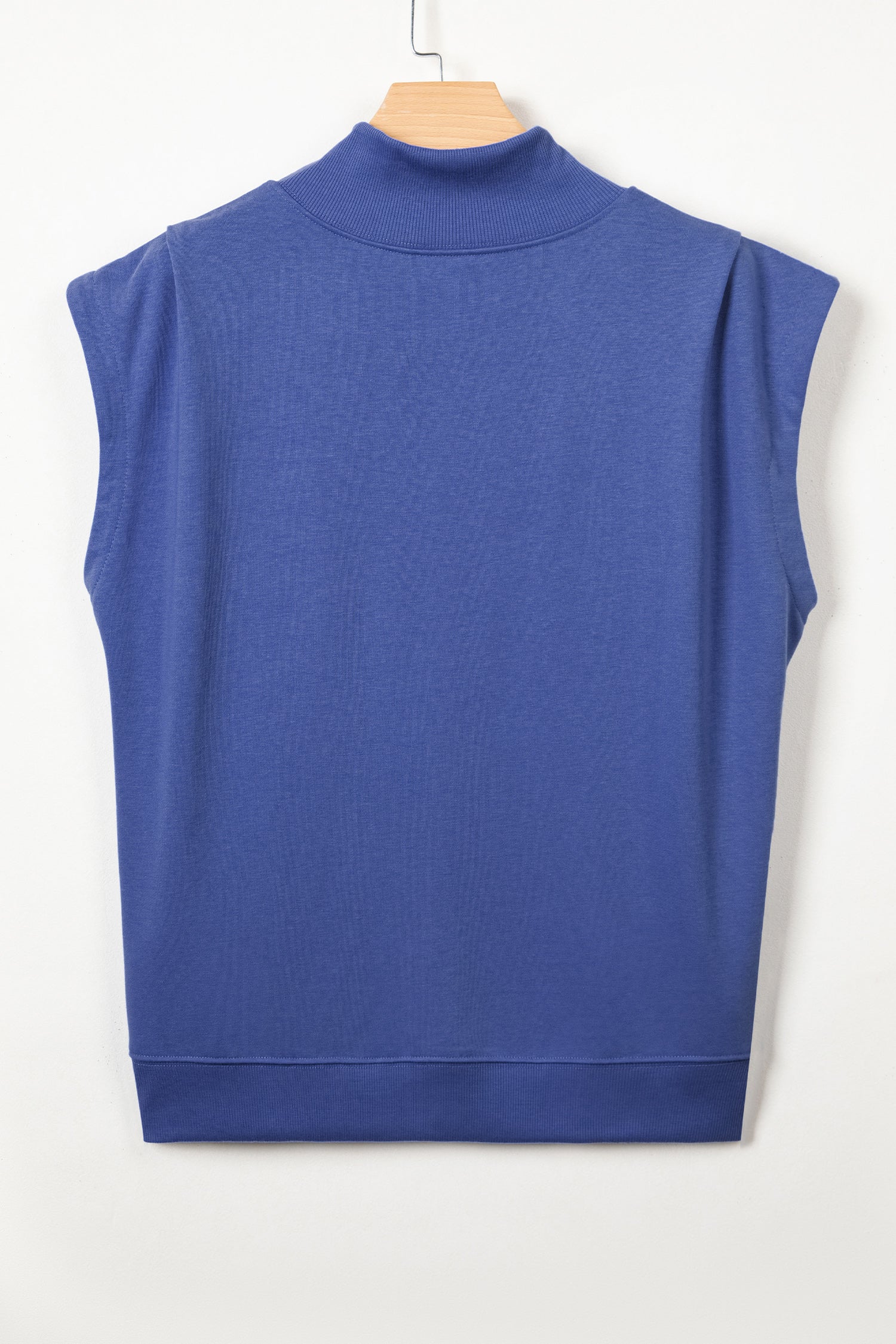 Yellow Solid Color High Neck Cap Sleeve Loose Top