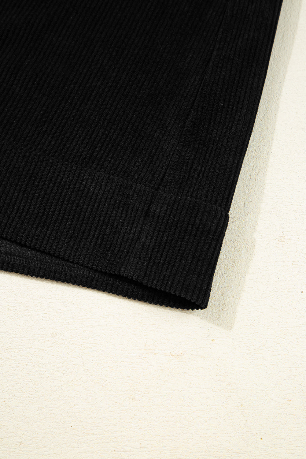 Black Corduroy Exposed Seam Sleeveless Mini Dress