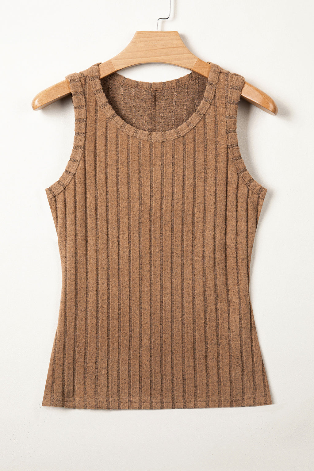 Camel Slim Ribbed Mineral Wash Tank Top